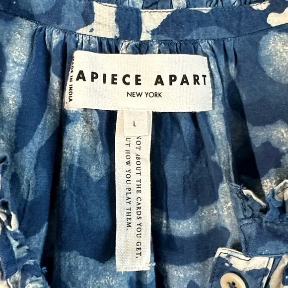 Apiece Apart Lumina Popover Batik Floral Indigo Hand Dyed Cotton Oversized SizeL - Picture 11 of 16